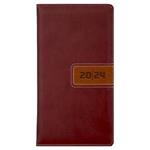 Kalendarz książkowy RIGA tygodniowy kieszonkowy 2024 czeski - brązowy