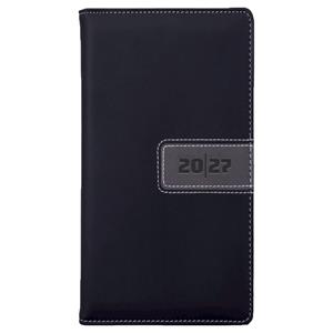 Kalendarz książkowy RIGA tygodniowy kieszonkowy 2027 czeski - czarny/szary