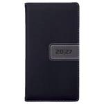 Kalendarz książkowy RIGA tygodniowy kieszonkowy 2027 czeski - czarny/szary