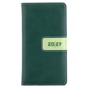 Kalendarz książkowy RIGA tygodniowy kieszonkowy 2027 czeski - zielony