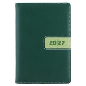 Kalendarz książkowy RIGA tygodniowy z notesem A5 2027 CZ/SK - zielony