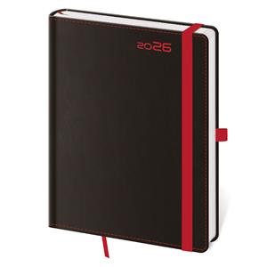 Kalendarz książkowy tygodniowy A5 2026 Black Red