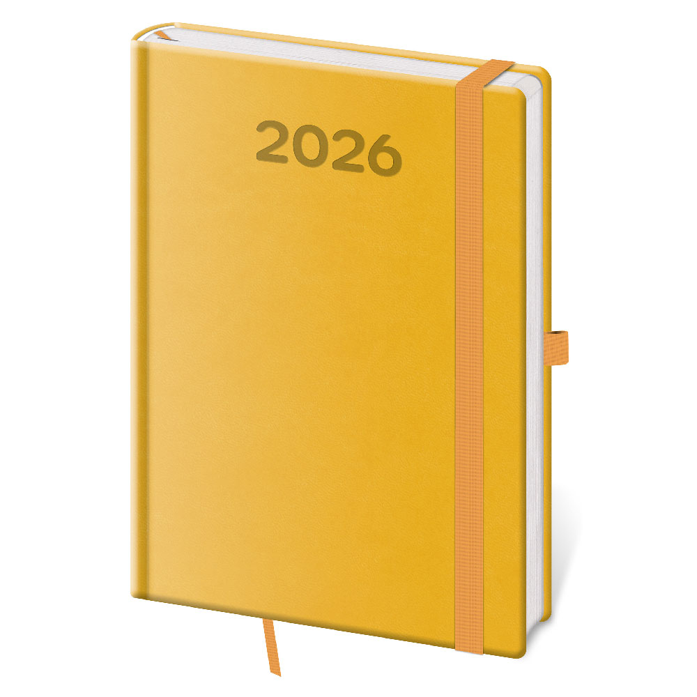 Kalendarz książkowy tygodniowy A5 2026 Print Pop - żółty
