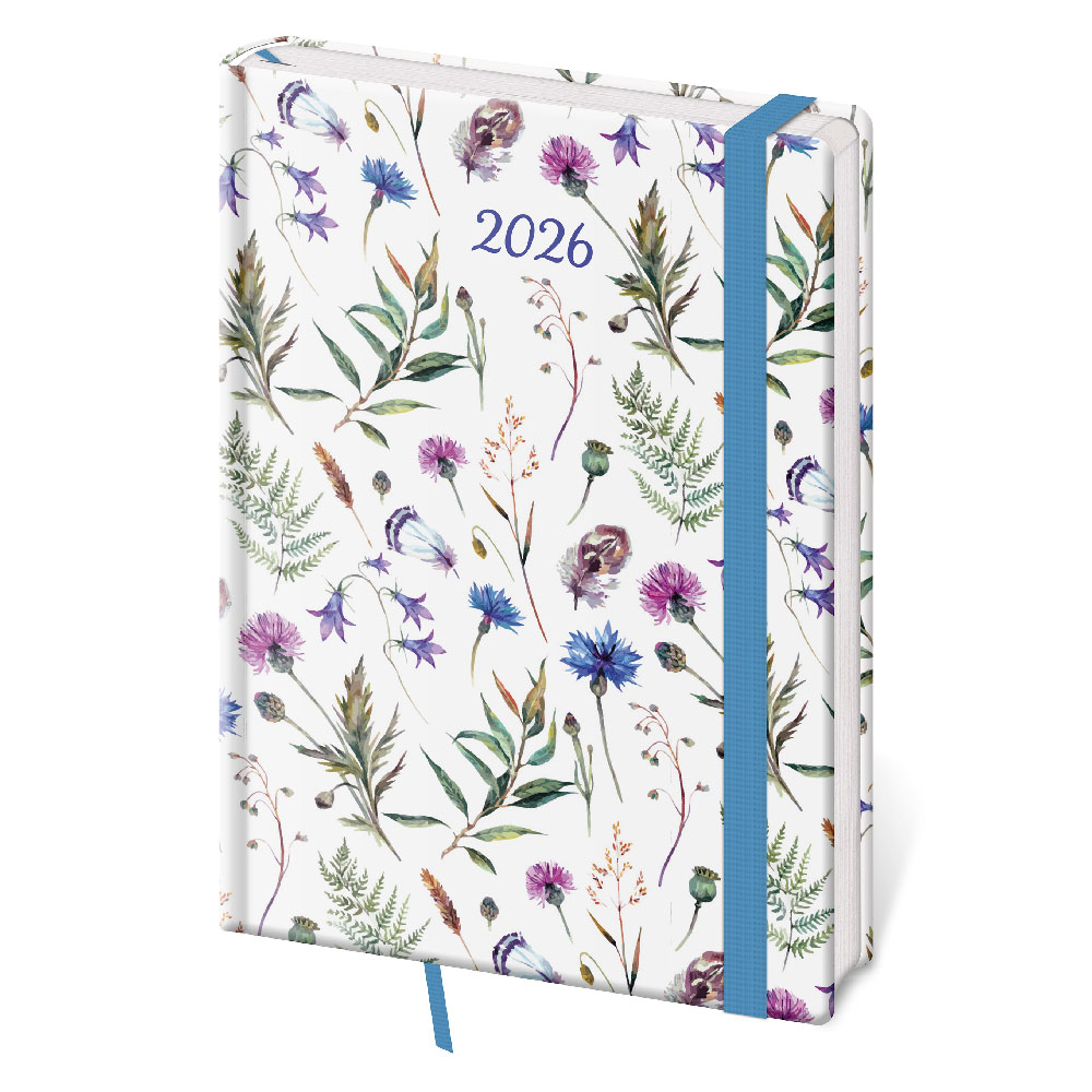 Kalendarz książkowy tygodniowy A5 2026 Vario - Wildflowers z gumką