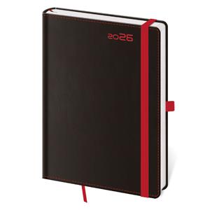 Kalendarz książkowy tygodniowy B6 2026 Black Red