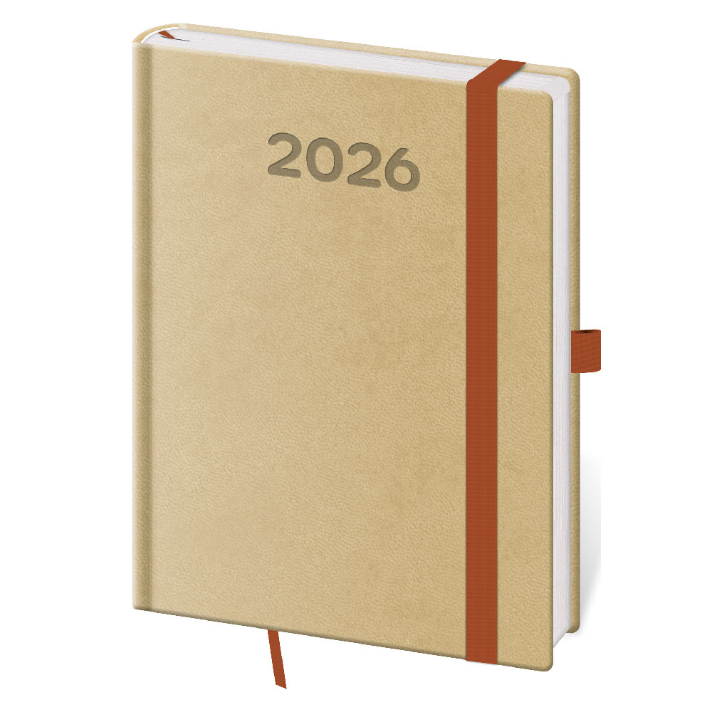 Kalendarz książkowy tygodniowy B6 2026 Print Pop - cappuccino