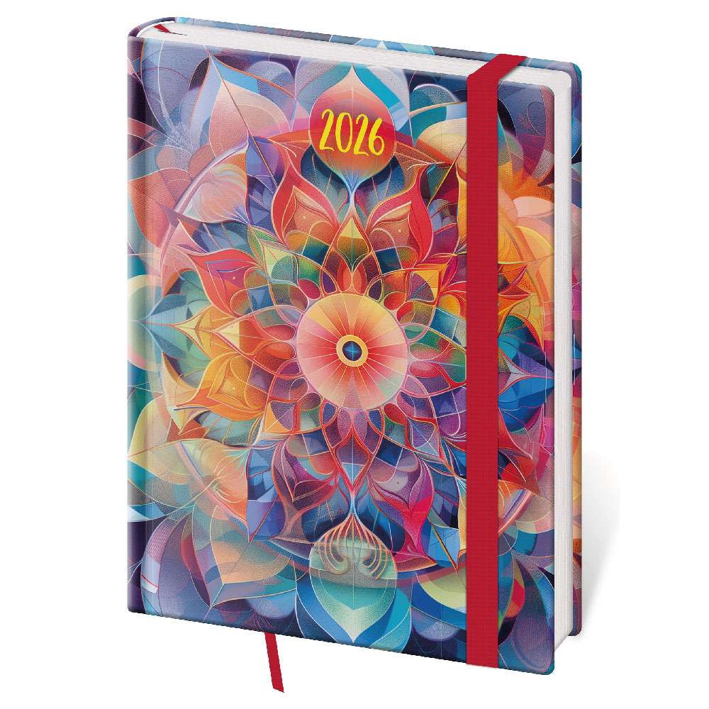 Kalendarz książkowy tygodniowy B6 2026 Vario - Kaleidoscope z gumką