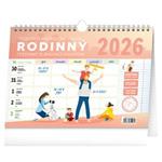 Kalendarz ścienny i biurkowy 2026 Tygodniowy planer rodzinny z haczykiem