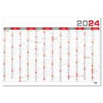 Kalendarz ścienny roczny 2024 B1 - czerwony