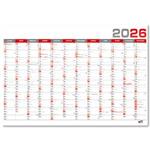 Kalendarz ścienny roczny 2026 B1 - czerwony