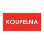 KOUPELNA, červená, plast 2 mm 190x90 mm