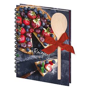 Książka kucharska z drewnianą łyżką A5 spirala Cheesecake