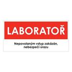 LABORATOŘ, červená, plast 2 mm 190x90 mm