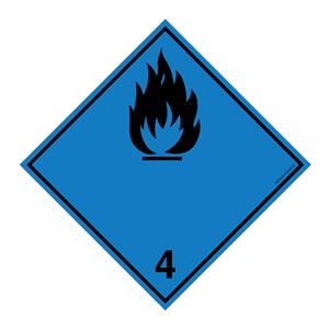 MAT. WYTWARZAJĄCE W KONTAKCIE Z WODĄ GAZY ZAPALNE PODKLASA 4, płyta PVC 1 mm 100x100 mm