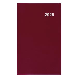 Miesięczny kalendarz książkowy kieszonkowy 2026 Diana PVC - bordowy