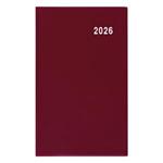 Miesięczny kalendarz książkowy kieszonkowy 2026 Diana PVC - bordowy