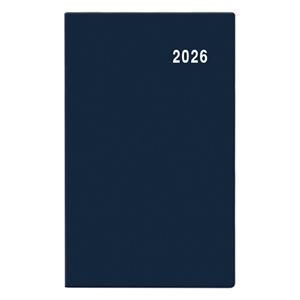 Miesięczny kalendarz książkowy kieszonkowy 2026 Diana PVC - niebieski
