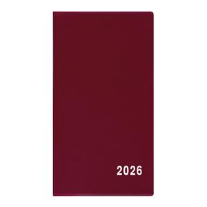 Miesięczny kalendarz książkowy kieszonkowy 2026 Františka PVC - bordowy