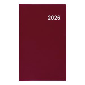 Miesięczny kalendarz książkowy kieszonkowy 2026 Marika PVC - bordowy