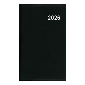 Miesięczny kalendarz książkowy kieszonkowy 2026 Marika PVC - czarny