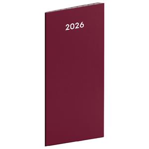 Miesięczny kalendarz książkowy kieszonkowy 2026 planer Bordowy