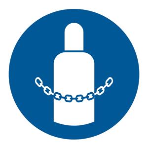 NAKAZ ZABEZPIECZENIA BUTLI GAZOWYCH - SYMBOL, naklejka 100x100