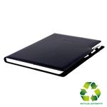 Notatnik GEP A4 czysty - czarny (czarne wnętrze) - skóra ekologiczna z recyklingu