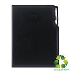 Notatnik GEP A4 liniowany - czarny (czarne wnętrze) - skóra ekologiczna z recyklingu