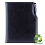 Notatnik GEP A5 liniowany - czarny (czarne wnętrze) - skóra ekologiczna z recyklingu