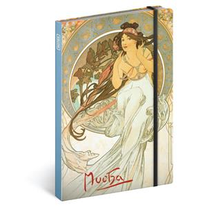 Notatnik liniowany A5 - Alfons Mucha - Muzyka