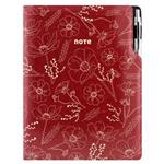 Notes DESIGN A4 czysty - bordo - kwiaty