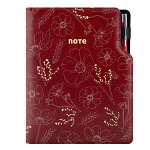 Notes DESIGN A5 czysty - bordo - kwiaty