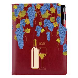 Notes DESIGN B5 kratkowany - bordo - Wino