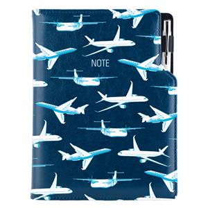 Notes DESIGN B5 kratkowany - granatowy - Samoloty