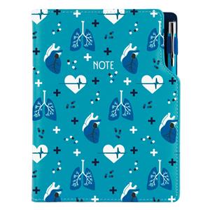 Notes DESIGN B5 kratkowany - turkusowy Doktor - serce