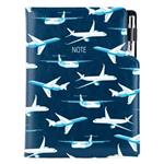 Notes DESIGN B6 liniowany - granatowy - Samoloty