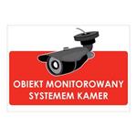 OBIEKT MONITOROWANY SYSTEMEM KAMER, płyta PVC 1 mm, 210x148 mm