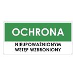 OCHRONA, zielony - płyta PVC 2 mm z dziurkami 190x90 mm