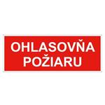 Ohlasovňa požiaru - bezpečnostná tabuľka, plast 2 mm s dierkami 210x80 mm