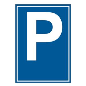 PARKING - znak BHP, płyta PVC A4, 2 mm