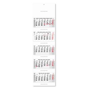 Pięciomiesięczny kalendarz Kvinto składany czeski 2027 - szary