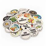 Podkładki pod piwo, okrągłe, papierowe, 10 cm, nadruk dwustronny - na zamówienie