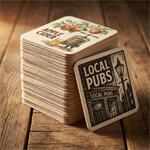 Podkładki pod piwo, papierowe, kwadratowe, 93 mm x 93 mm, nadruk dwustronny - na zamówienie