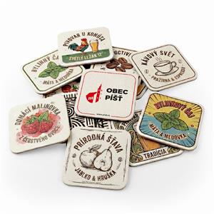 Podkładki pod piwo, papierowe, kwadratowe, 93 mm x 93 mm, nadruk jednostronny - na zamówienie