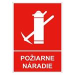 Požiarne náradie s textom - bezpečnostná tabuľka s dierkami, plast 2 mm 148x210 mm