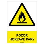 Pozor, horľavé pary- bezpečnostná tabuľka, samolepka A4