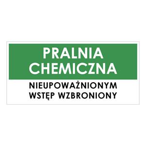 PRALNIA CHEMICZNA, zielony - płyta PVC 1 mm 190x90 mm