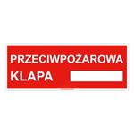 Przeciwpożarowa klapa - znak, płyta PVC 2 mm 210x80 mm