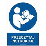 PRZECZYTAJ INSTRUKCJĘ - znak BHP, naklejka A4