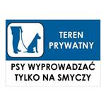 PSY WYPROWADZAĆ TYLKO NA SMYCZY, płyta PVC 1 mm, 210x148 mm